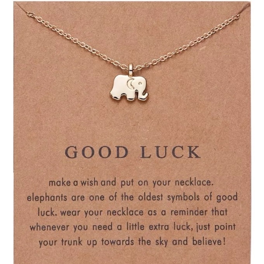 Elephant Pendant Gold Tone Chain Choker Necklace